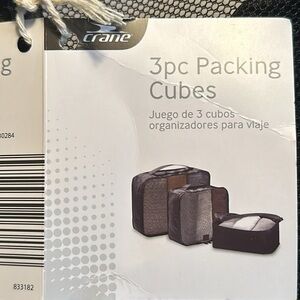 Crane 3pc packing cubes black NWT